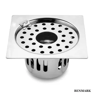 Air Square Flat Cut 304-Grade Floor Drain